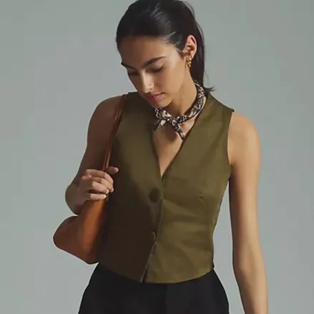 Anthropologie Maeve Sleeveless V-neck Vest 2